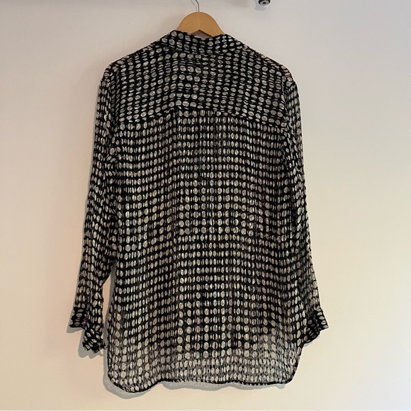 Theory Sheer Polka-Dot Weekender Button-down Shirt - Picture 3 of 9